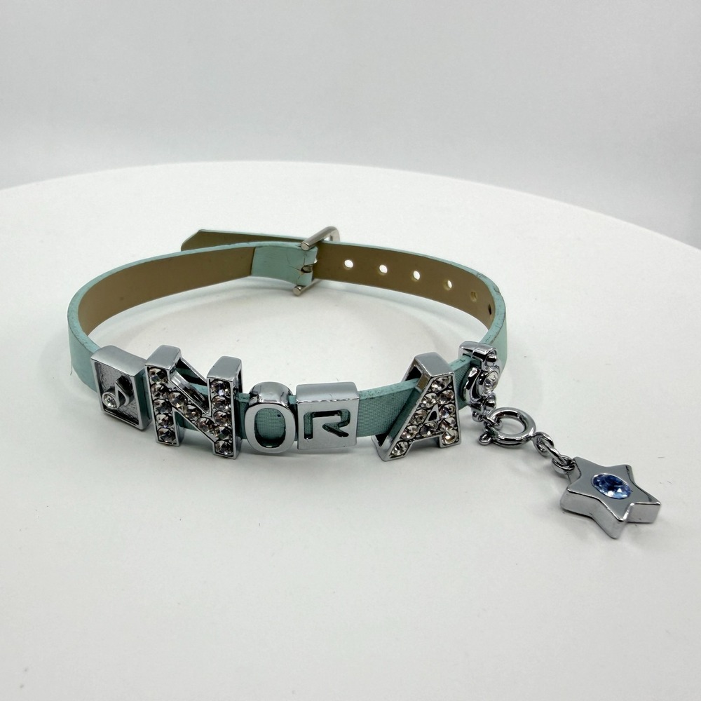 Personalized NORA Crystal Letter Choker Bracelet Boho Y2K Coquette Charm Piece